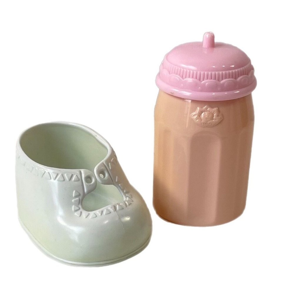 Cabbage Patch Kids White Mary Jane Replacement Shoe Pink Baby Bottle Toy Vintage